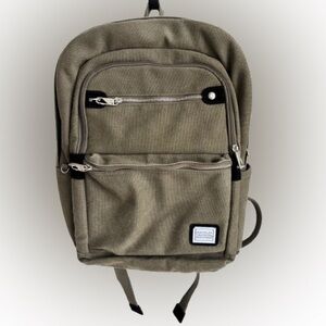 Travelon Heritage canvas anti-theft security backpack in sage green
